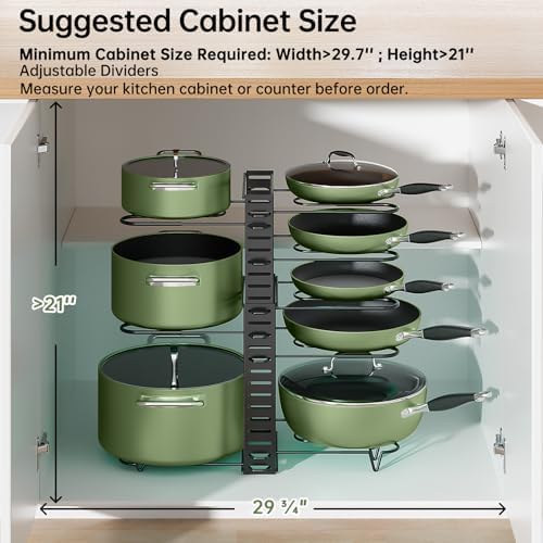 MUDEELA 8-Tier Adjustable Pots and Pans Organizer Rack under Cabinet - Image 4