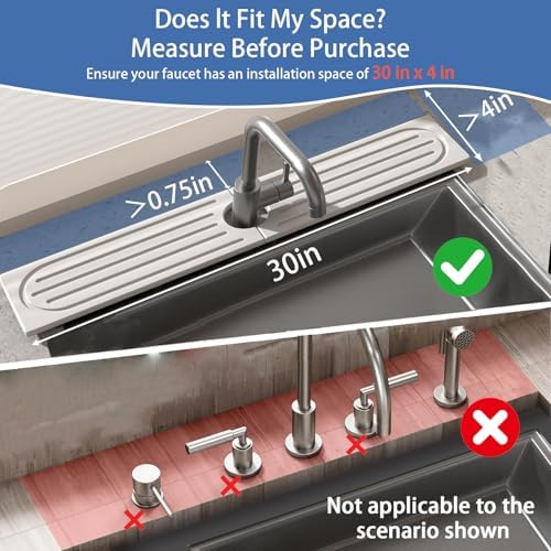 Faucet Mat for Kitchen Sink, Water Absorbent Kitchen Faucet Mat, Durable Sink - Image 2