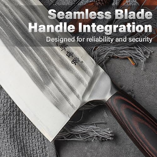 TJ POP Cleaver Knife 7.7 Inch, Ultra Sharp Chinese Chef's knife Meat Vegetable - Image 4