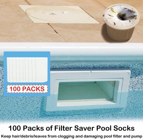100 Pack Pool Skimmer Socks, Reusable Pool Socks - Image 2