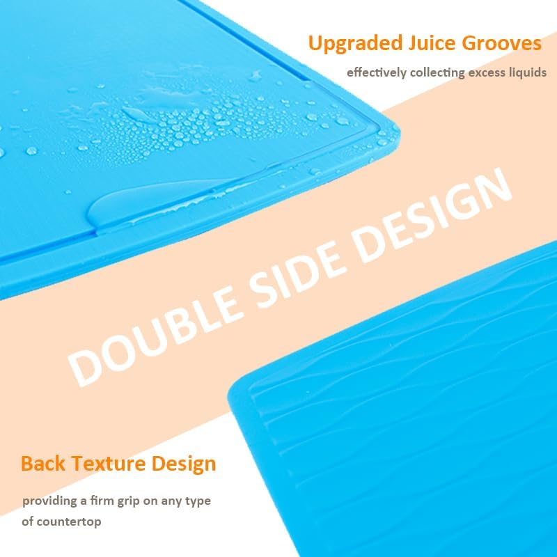 Liflicon Silicone Thick Cutting Boards Mats Set of 3pcs Foldable & Flexible - Image 5