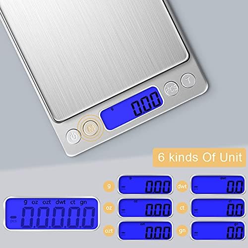 Kitchen Food Scale with 2 Trays, Diyife 500g/0.01g High Precision Scale - Image 4