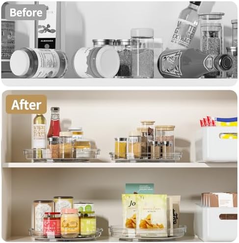 LAMU 2 Pack Clear Lazy Susan Turntable Organizer - Image 5