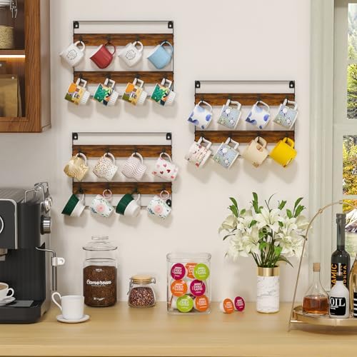 Rustic Wood Coffee Mug Rack - Image 6