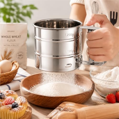 Stainless Steel Flour Sifter Handheld Baking Sieve Fine Mesh Powder Sugar - Image 3