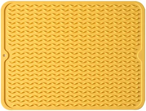 MicoYang Silicone Dish Drying Mat — Quick-Dry Ridges Counter & Sink Pad by MicoYang