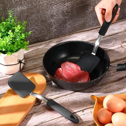 2Pcs Mini Silicone Cookie Brownie Spatula, Solid Flat - Image 7