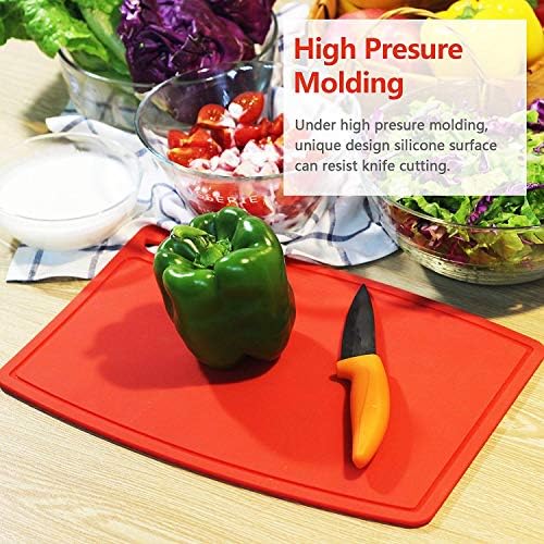 Liflicon Silicone Thick Cutting Boards Mats Set of 3pcs Foldable & Flexible - Image 5