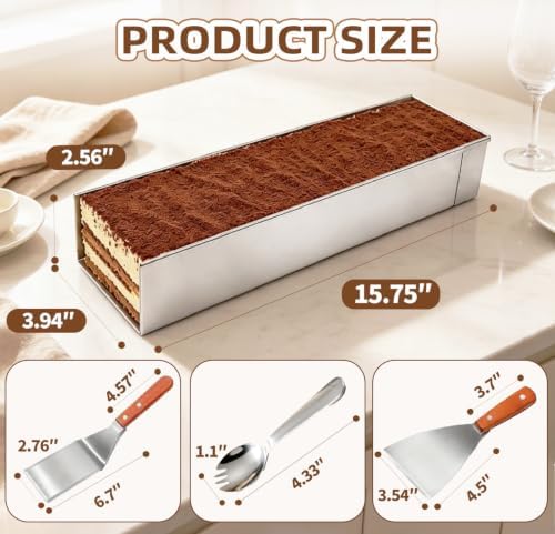 2 Pack Tiramisu Pan with Acrylic Lid, Metal Spatula and Spoon - Image 3