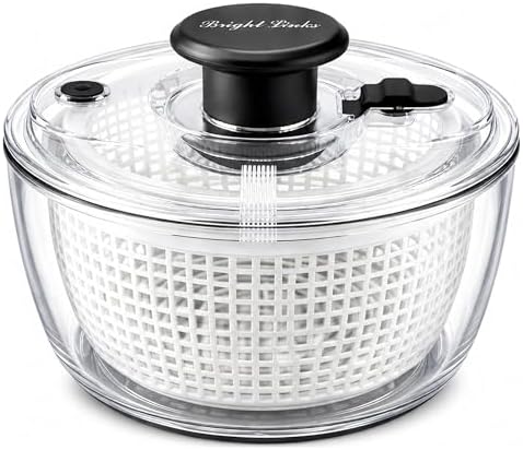 Good Grips Salad Spinner 6.3 Qt – Large Lettuce Spinner & Salad Cleaner by BRIGHTLINKS