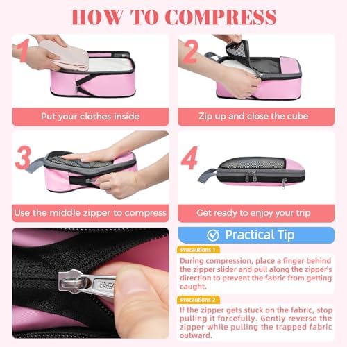 BAGAIL 4 Set/6 Set/8 Set Compression Packing Cubes Travel Accessories - Image 4