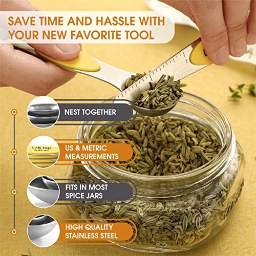Spring Chef Stainless Steel Magnetic Measuring Spoons Set of 8 - Image 5