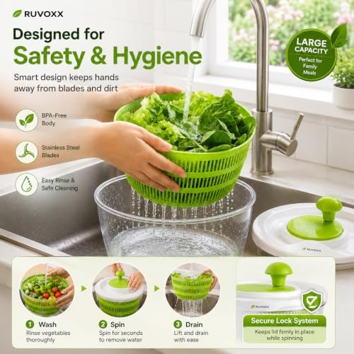 Large Salad Spinner with Slicer - Image 2