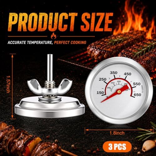 Frienda 3 Pack Charcoal Grill Thermometer Gauge - Image 2