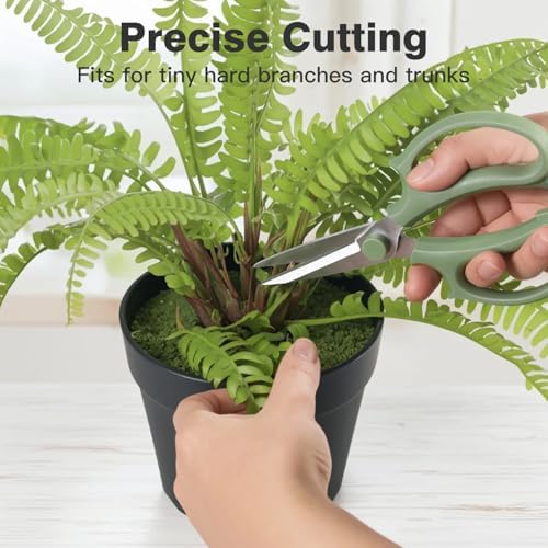 Housolution Flower Scissors, Steel Pointed Pruning Shears, Avocado Green - Image 2
