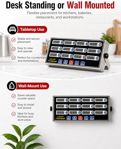 Commercial 12 Channel Digital Kitchen Timer, Calculagraph Fry Timer - Image 5