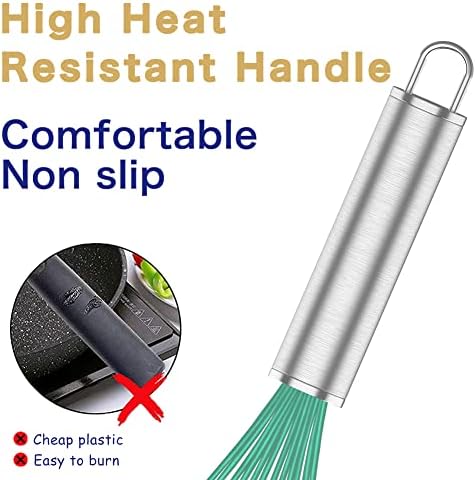 OYV Teal Silicone Whisk Set of 3, 8/10/12 Inch, Non-Scratch - Image 5