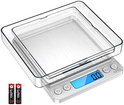 AMIR Digital Kitchen Scale, 3000g 0.01oz/ 0.1g Pocket Coffee Scale, Mini Food by AMIR