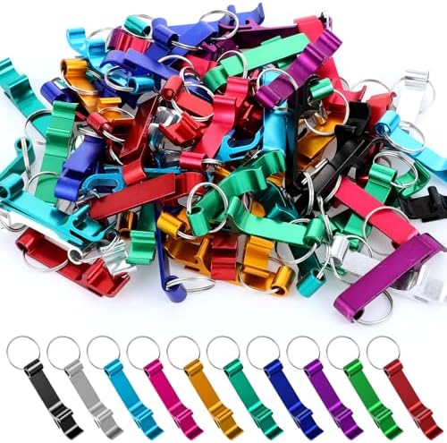 200 Pcs Colored Aluminum Bottle Opener Keychain Bulk, Claw Soda Beverage Beer by Telooco