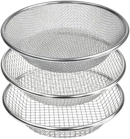 3 Pack Soil Sifter for Gardening, Heavy Duty Galvanized Steel Compost Sieve by YUEBM
