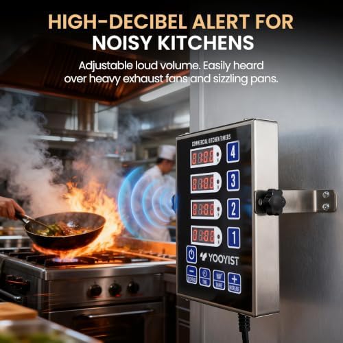 Commercial 4 Channel Digital Kitchen Timer Loud Alarm Cook Timer - Image 4