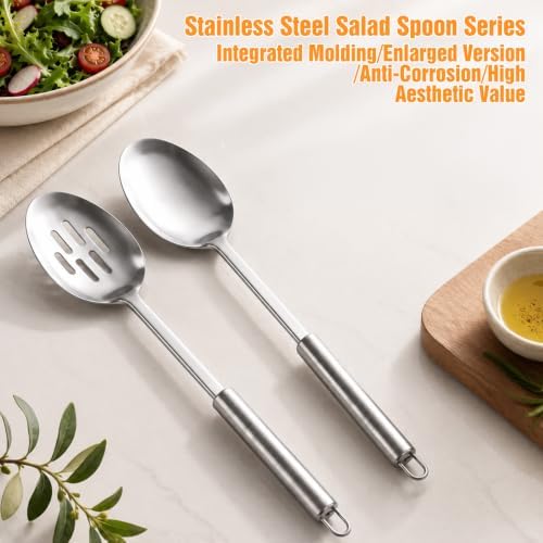 2 Pcs Stainless Steel Cooking Spoons Set, Cooking Utensils Set - Image 5