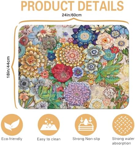 Kitchen Countertop Dish Drying Mat, Super Absorbent Coffee Bar Mat - Image 5