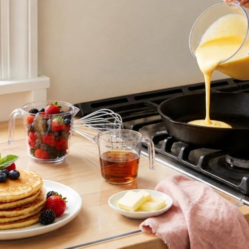 2 Pcs 1 ½ Cup Plastic Measuring Cup, Plastic Liquid Measuring Cups - Image 4