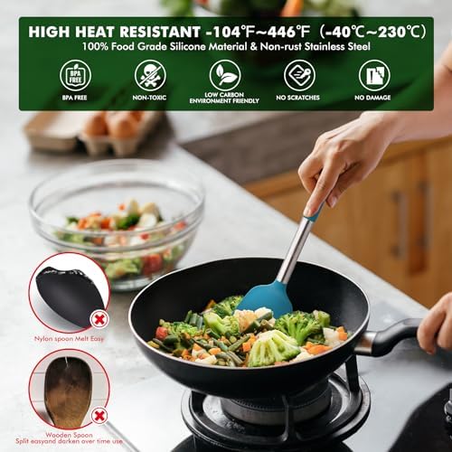 HOTEC Silicone Kitchen Cooking Utensils Set - Image 6