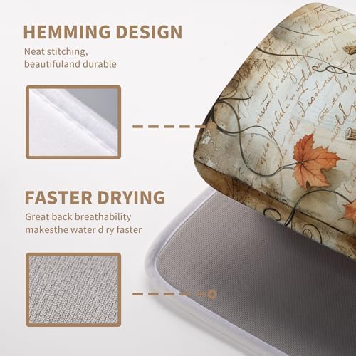 Fall Pumpkin Dish Drying Mats for Kitchen Counter 18x24 Inch Vintage Maple - Image 4