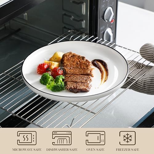 MALACASA 24 Pcs Porcelain Plates and Bowls Sets, Dinnerware Set - Image 4
