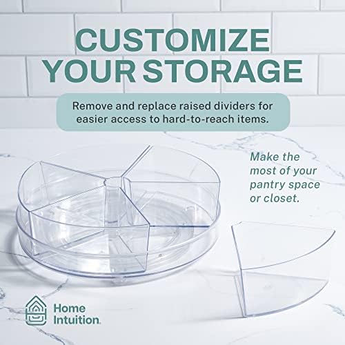 Home Intuition Round Plastic Lazy Susan Turntable Food Storage Container - Image 5