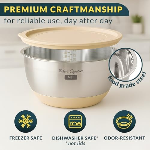 Baker's Signature Stainless Steel Mixing Bowls - Image 4