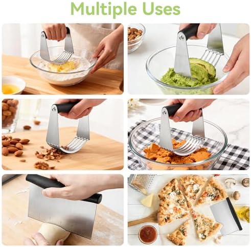 USLAI Large Pastry Blender & Bench Scraper Set, Heavy Duty, 4 Inch - Image 6