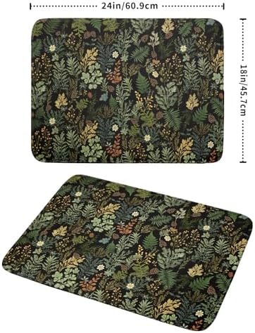 Black Green Botanical Dish Drying Mat - Image 2