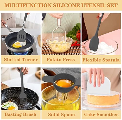 Silicone Cooking Utensil Set, Umite Chef 43 PCS Heat Resistant Kitchen Utensil - Image 5