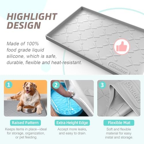 SIKADEER Waterproof Under Sink Mat 34" x 19" Cabinet Protector Silicone Mat - Image 5