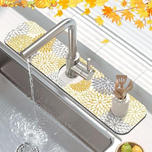 Findosom 2Pcs Fall Dish Drying Mat & Sink Splash Guard, Absorbent Dish Mat - Image 4
