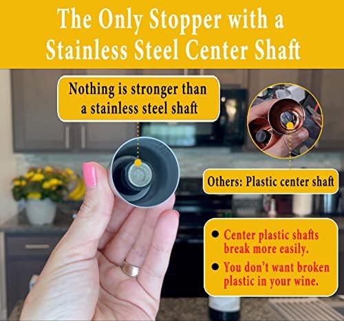 Wine Stopper with Airtight Seal to Keep Wine Fresh, Easy Press-to-Seal - Image 2