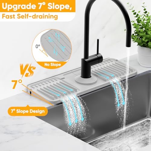 14.6 inch Faucet Mat for Kitchen Sink Splash Guard Kitchen Sink Area Water - Image 2