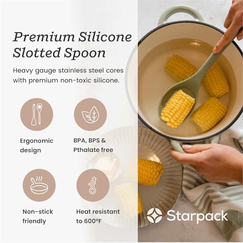 Starpack 'Let it Drain' XL Silicone Slotted Spoon- Large Spoon - Image 2