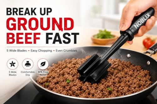 Meat Chopper & Hamburger Nylon Meat Masher 5-Blade Ground Beef Chopper - Image 2