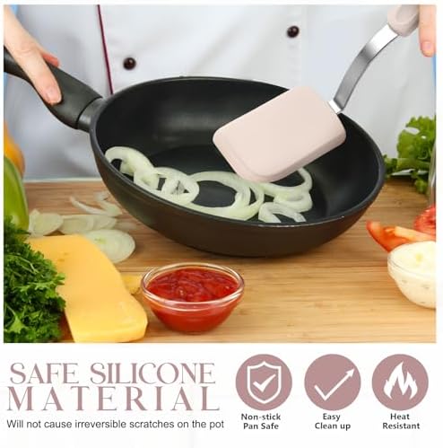 2Pcs Mini Silicone Cookie Brownie Spatula, Solid Flat - Image 5