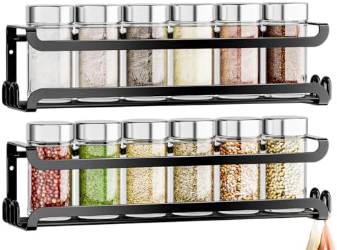 LUCYCAZ 2 Pack Wall Mounted Spice Rack by LUCYCAZ