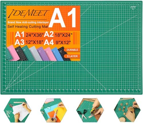 Density-upgraded 24" x 36" Large Self Healing Sewing Mat, Idemeet Rotary by IDEMEET