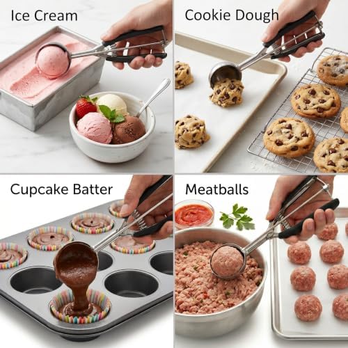 Ice Cream Scoop, #24 Cookie Scoop, 2.5 Tbsp/42 ml/1.4 oz Cookie Dough Scoop - Image 5