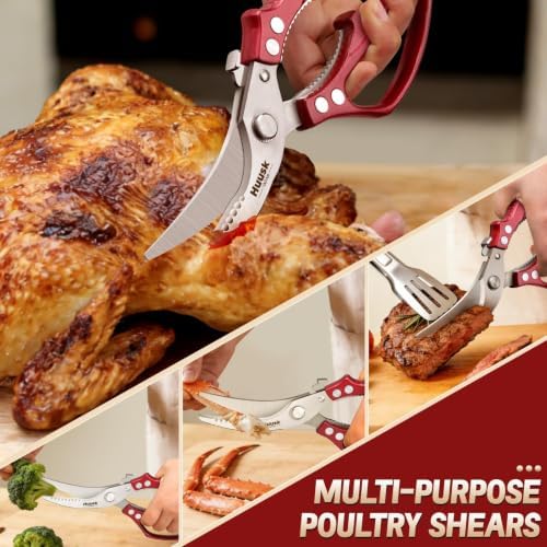Huusk Poultry Shears Heavy Duty – All Purpose Japanese Kitchen Scissors - Image 4