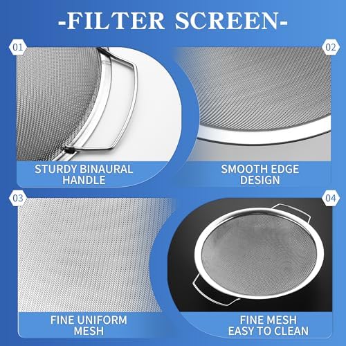 3 Pack 60Mesh Fine Heavy Stainless Steel Paint Filter - Image 4