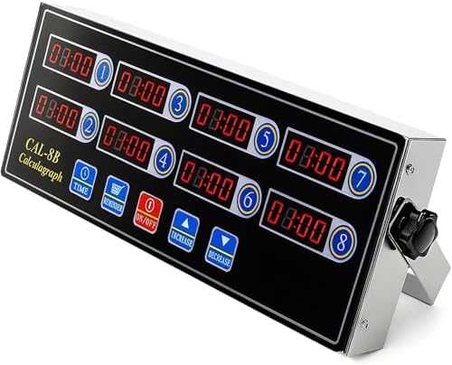 Commercial 8 Channels Digital Kitchen Timer, Calculagraph Fry Timer by EVEDMOT