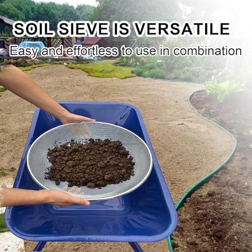 17''Soil Sifter for Gardening, Heavy Duty Rock Sifter, Fits Wheelbarrow Compost - Image 2